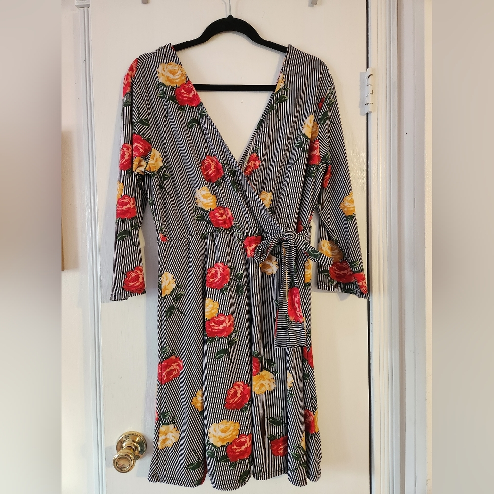 XXXL faux wrap dress
